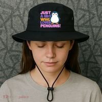 Cute Just A Girl Who Loves Penguins Bucket Hat thumb 3