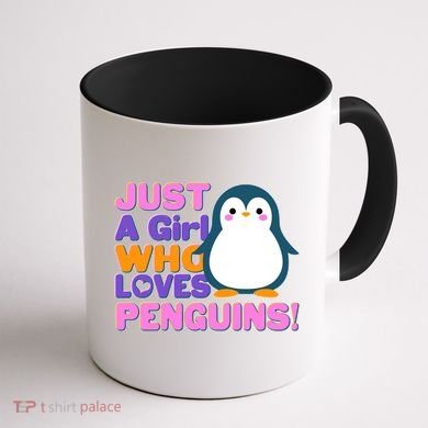 Cute Just A Girl Who Loves Penguins Coffee Mug back