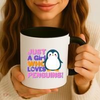 Cute Just A Girl Who Loves Penguins Coffee Mug thumb 3