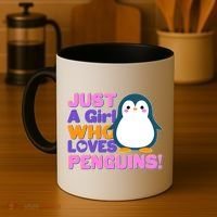 Cute Just A Girl Who Loves Penguins Coffee Mug thumb 4