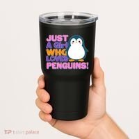 Cute Just A Girl Who Loves Penguins Tumbler thumb 2