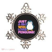 Cute Just A Girl Who Loves Penguins Ornament thumb 0
