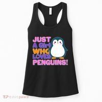 Cute Just A Girl Who Loves Penguins Women's Tank Top thumb 0