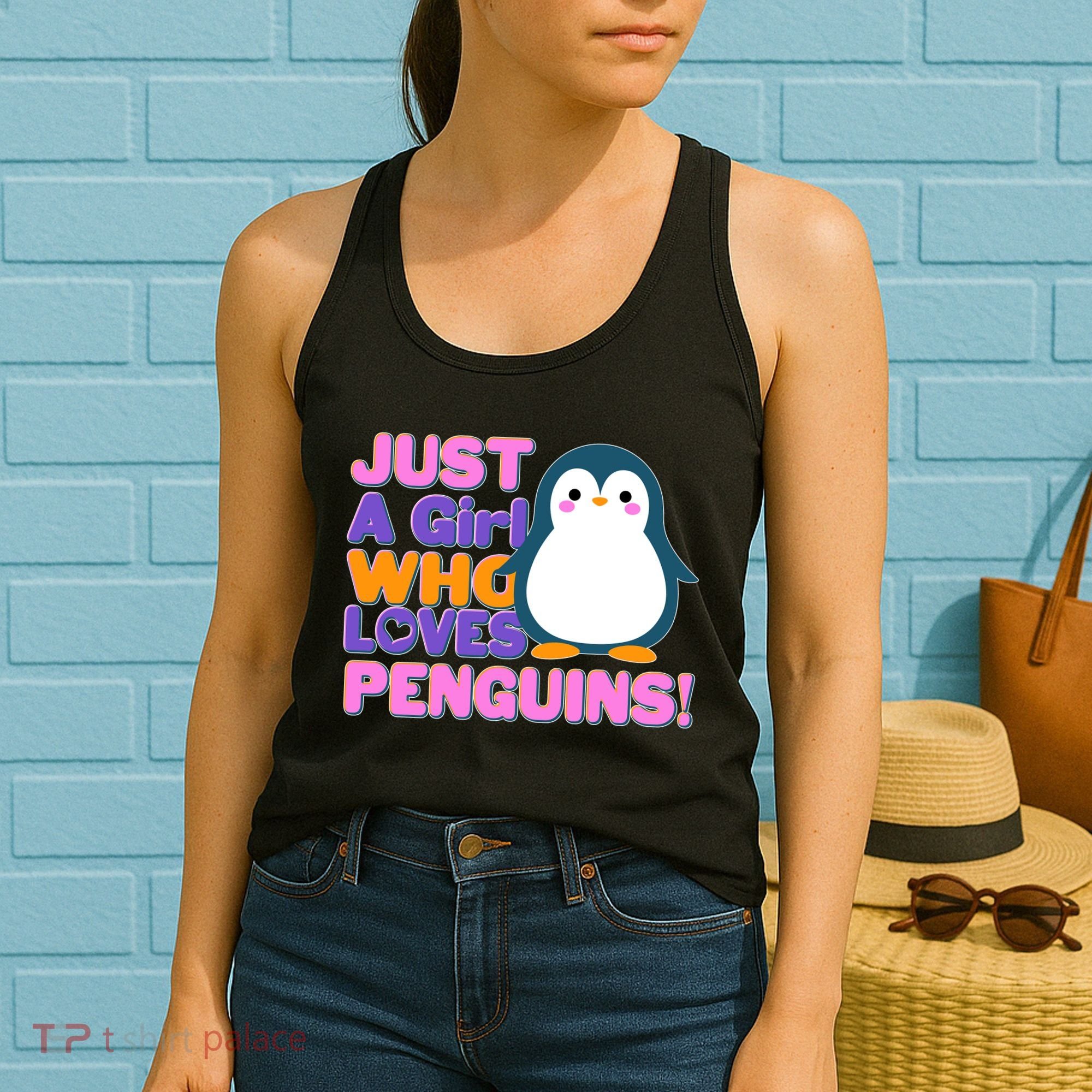 Cute Just A Girl Who Loves Penguins Women's Tank Top