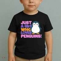 Cute Just A Girl Who Loves Penguins Toddler T-Shirt thumb 2