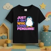 Cute Just A Girl Who Loves Penguins Toddler T-Shirt thumb 3