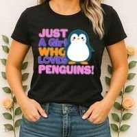 Cute Just A Girl Who Loves Penguins Women's T-Shirt thumb 2