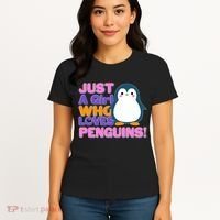 Cute Just A Girl Who Loves Penguins Women's T-Shirt thumb 4
