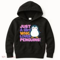 Cute Just A Girl Who Loves Penguins Kids Hoodie thumb 0