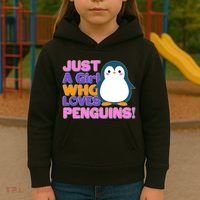 Cute Just A Girl Who Loves Penguins Kids Hoodie thumb 3