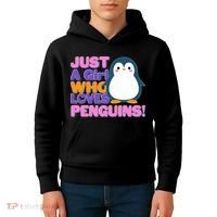 Cute Just A Girl Who Loves Penguins Kids Hoodie thumb 4