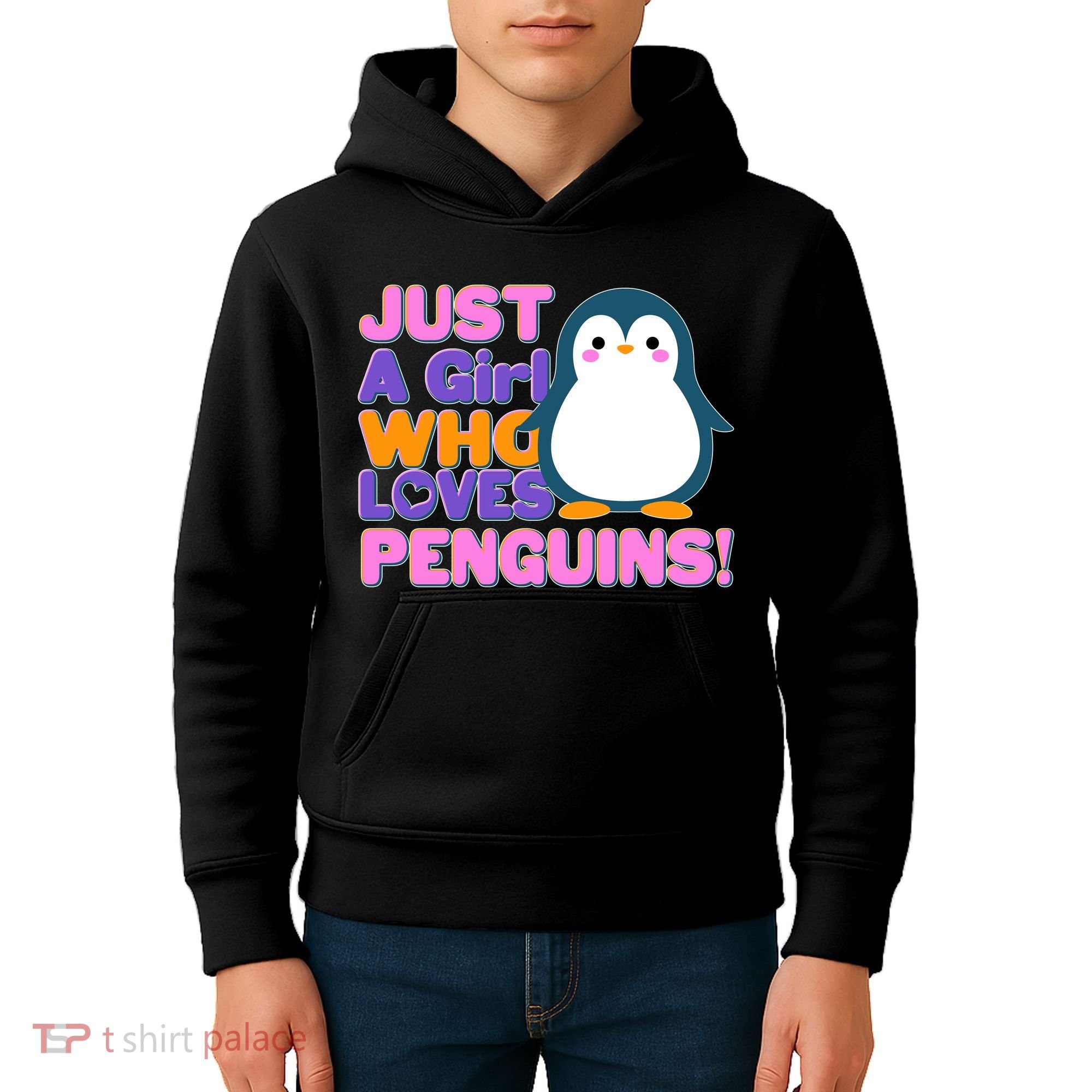 Cute Just A Girl Who Loves Penguins Kids Hoodie