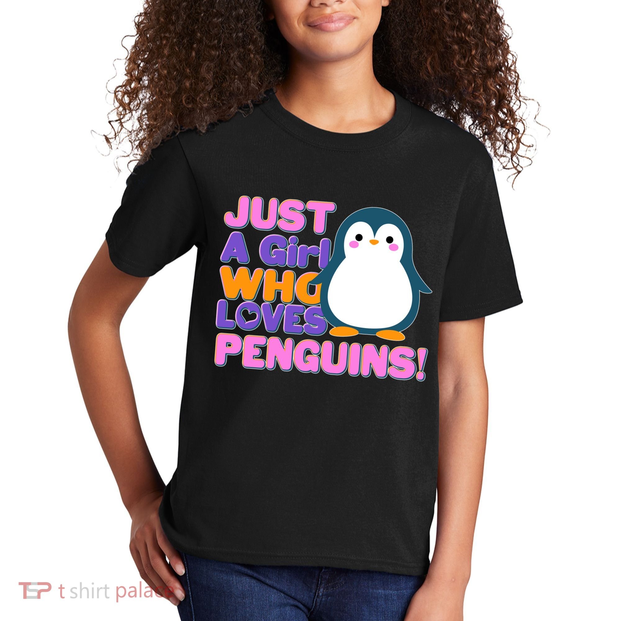 Cute Just A Girl Who Loves Penguins Kids T-Shirt