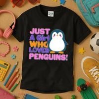 Cute Just A Girl Who Loves Penguins Kids T-Shirt thumb 3