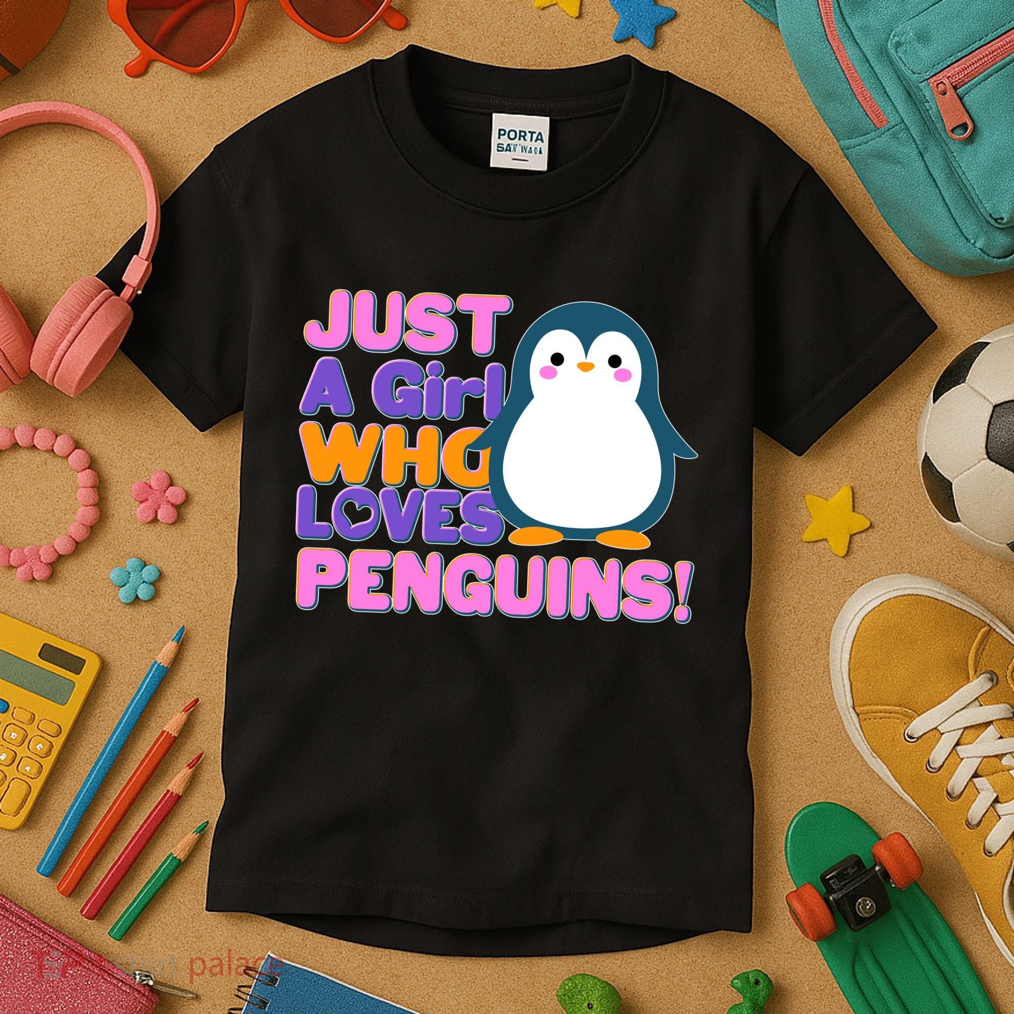 Cute Just A Girl Who Loves Penguins Kids T-Shirt