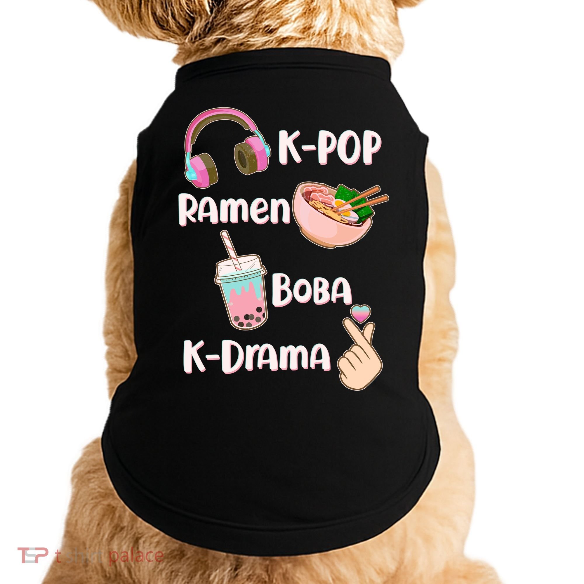 Cute K-Pop Raman Boba K-Drama Doggie Tank