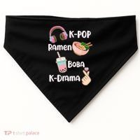 Cute K-Pop Raman Boba K-Drama USA-Made Doggie Bandana thumb 0