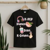 Cute K-Pop Raman Boba K-Drama T-Shirt thumb 2
