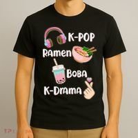 Cute K-Pop Raman Boba K-Drama T-Shirt thumb 3