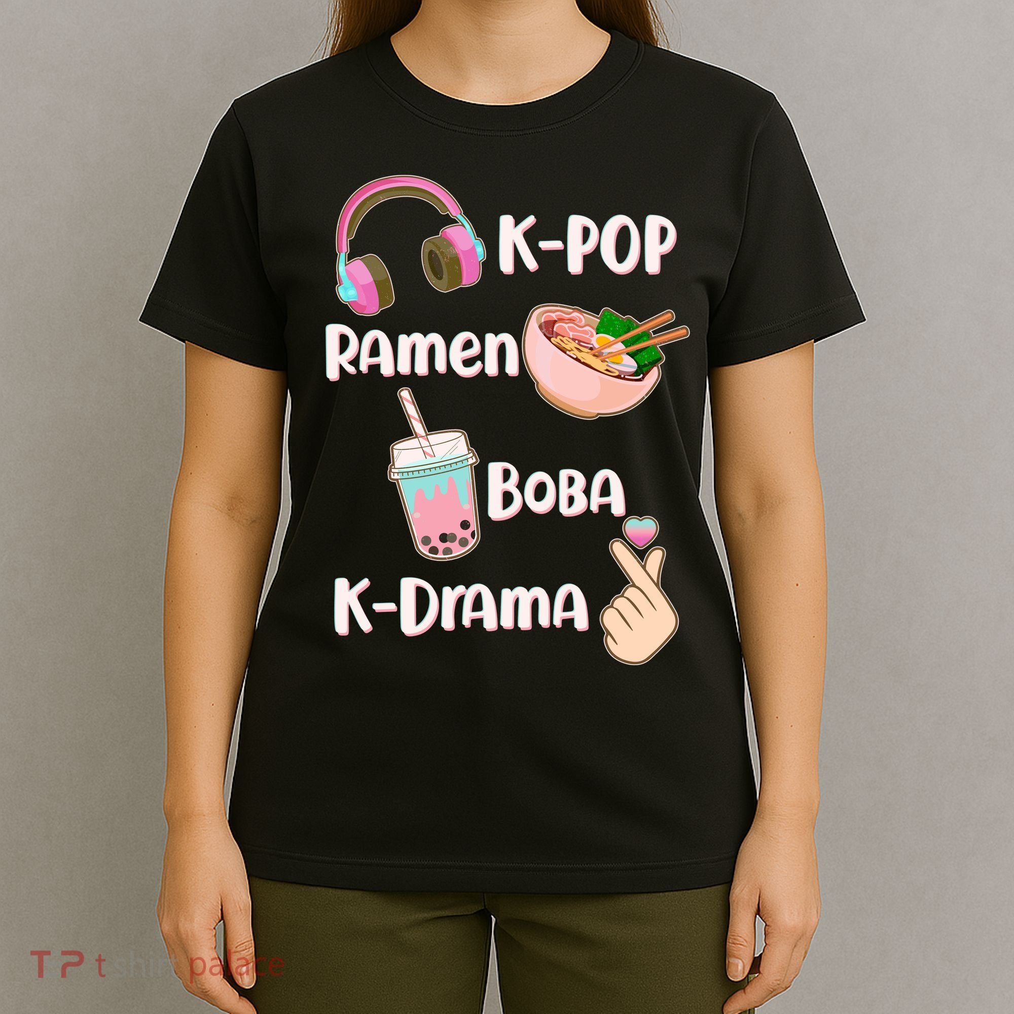 Cute K-Pop Raman Boba K-Drama T-Shirt