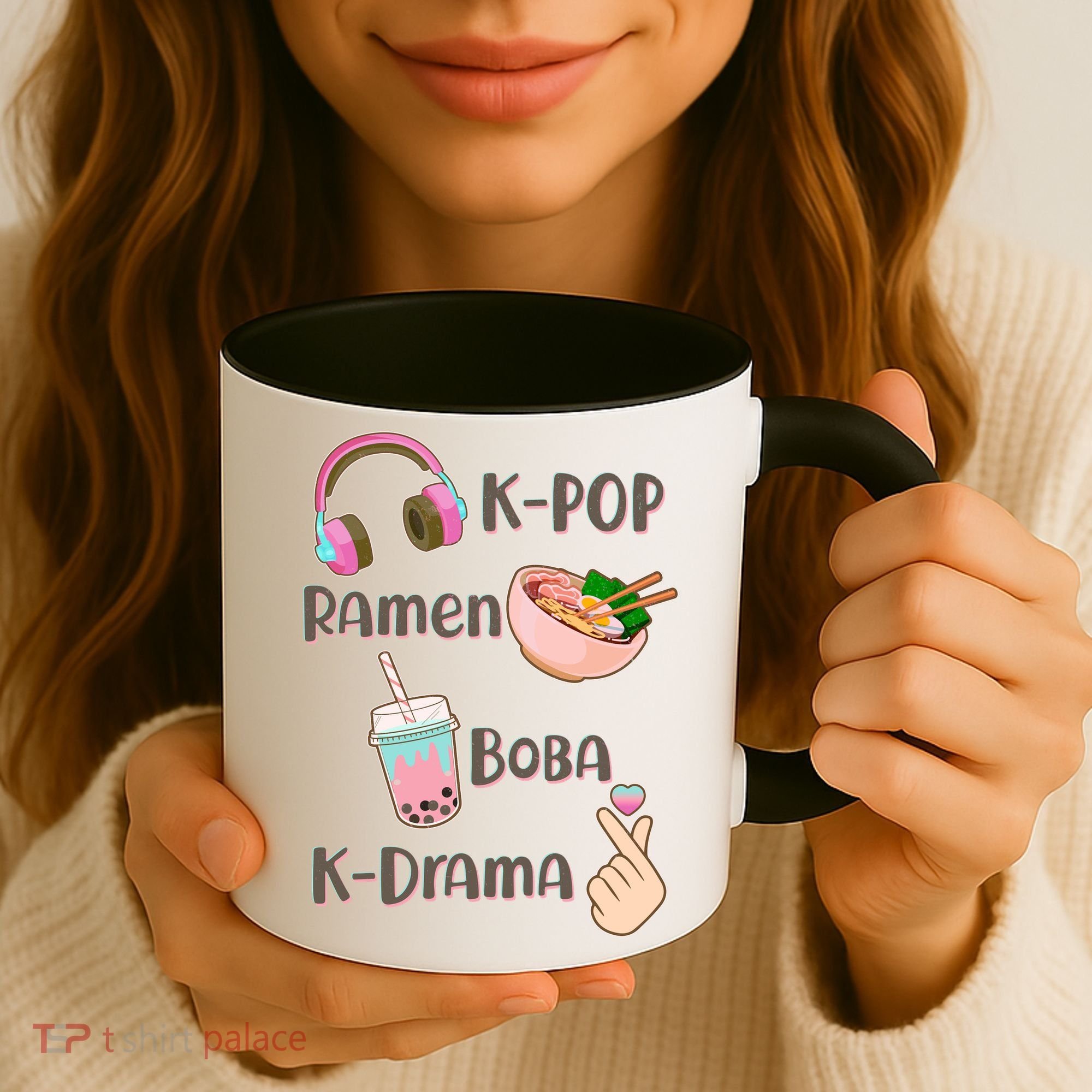 Cute K-Pop Raman Boba K-Drama Coffee Mug