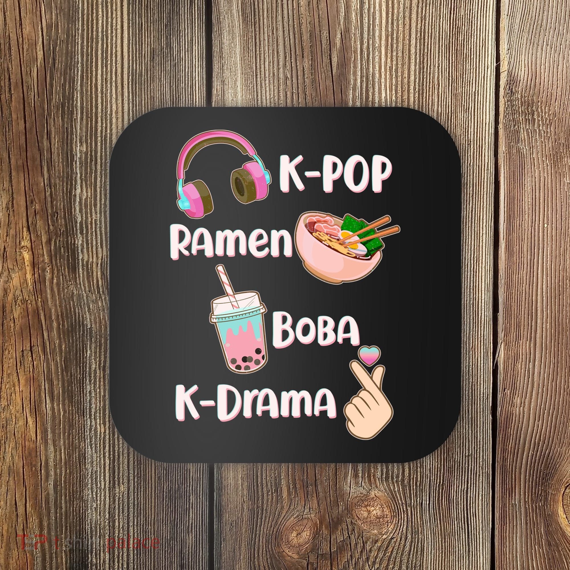 Cute K-Pop Raman Boba K-Drama Coaster