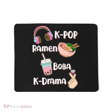 Cute K-Pop Raman Boba K-Drama Mousepad