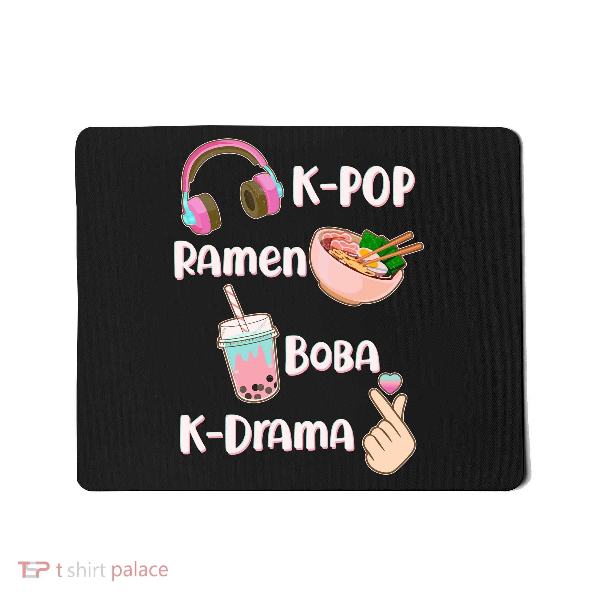 Cute K-Pop Raman Boba K-Drama Mousepad
