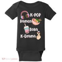 Cute K-Pop Raman Boba K-Drama Baby Bodysuit thumb 0