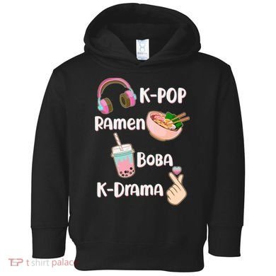 Cute K-Pop Raman Boba K-Drama Toddler Hoodie