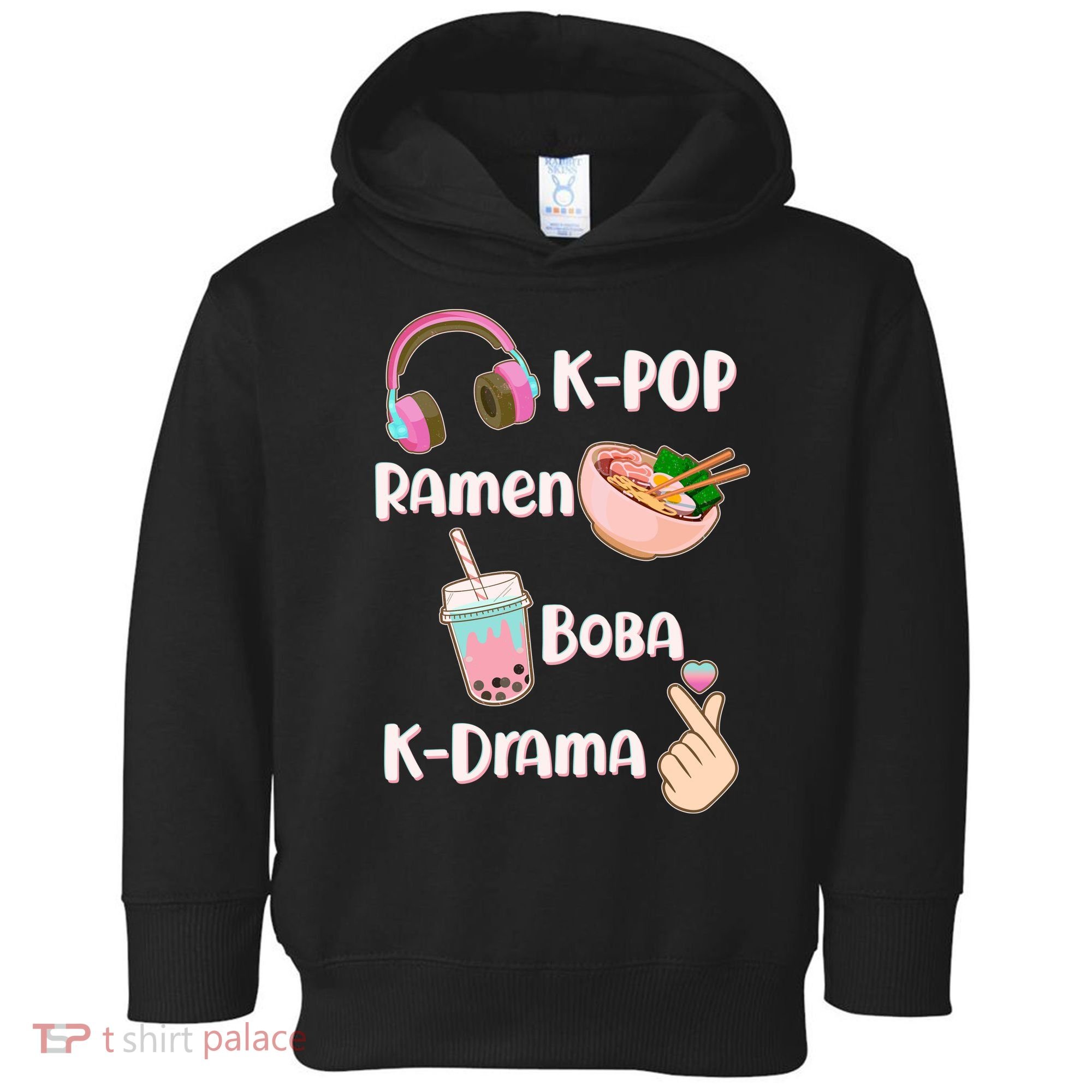 Cute K-Pop Raman Boba K-Drama Toddler Hoodie