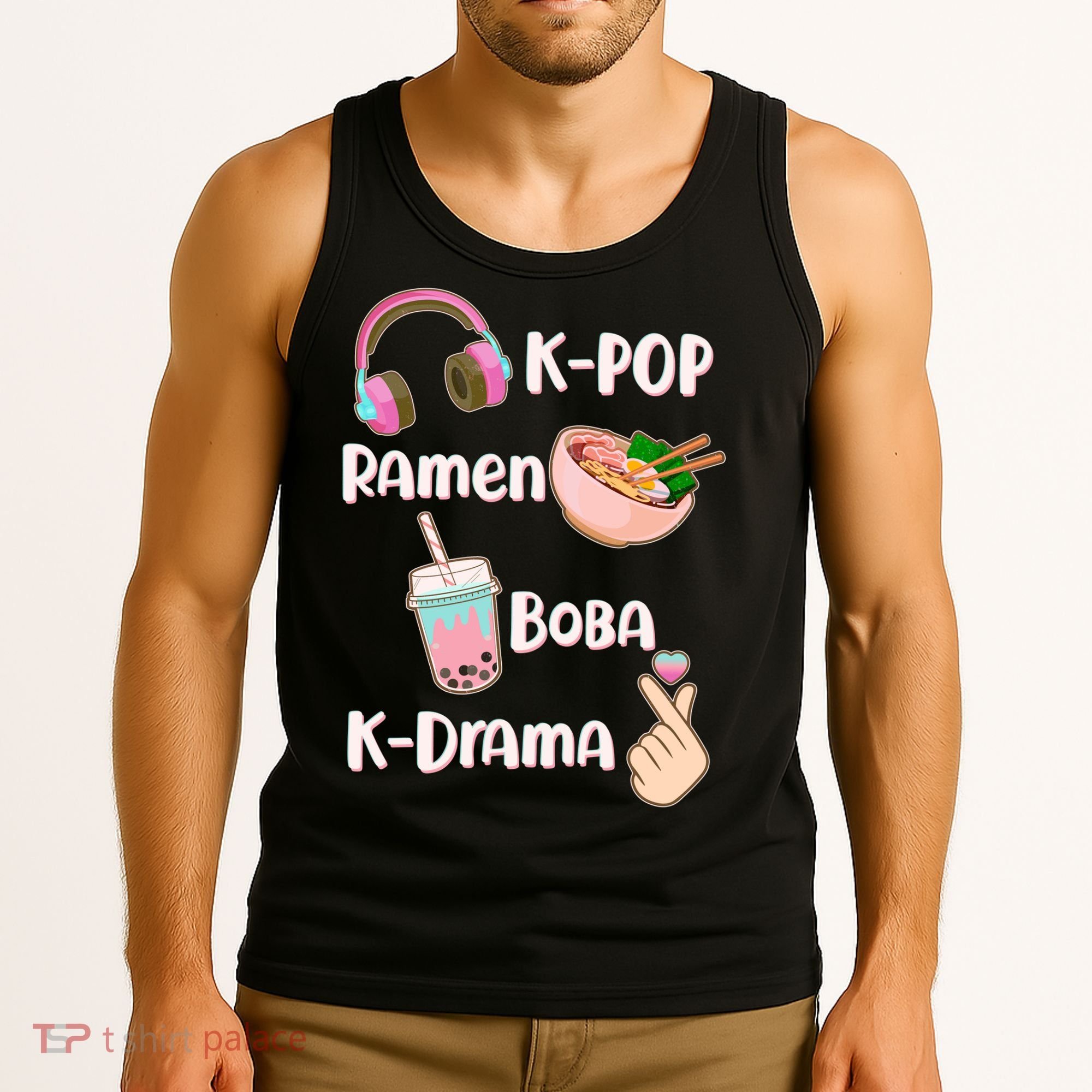 Cute K-Pop Raman Boba K-Drama Tank Top
