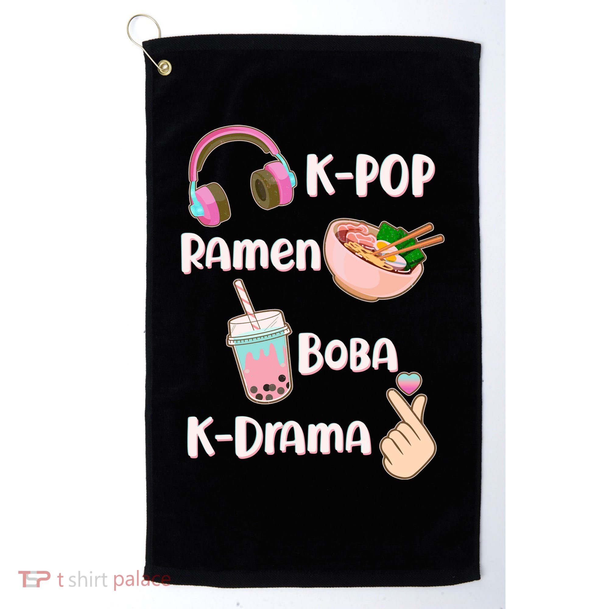 Cute K-Pop Raman Boba K-Drama Golf Towel