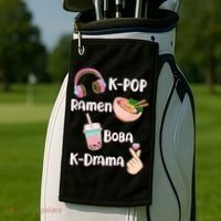 Cute K-Pop Raman Boba K-Drama Golf Towel thumb 2