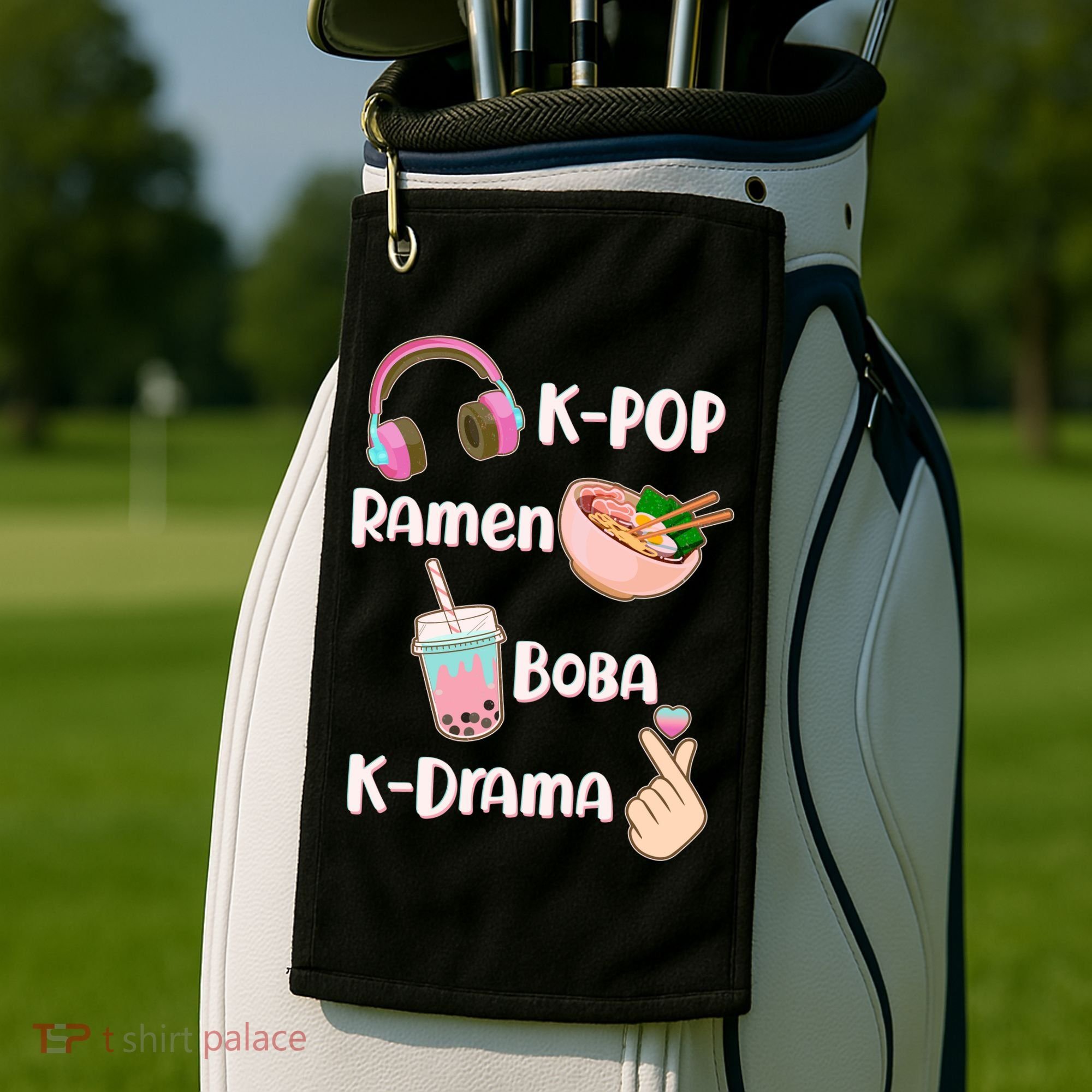 Cute K-Pop Raman Boba K-Drama Golf Towel