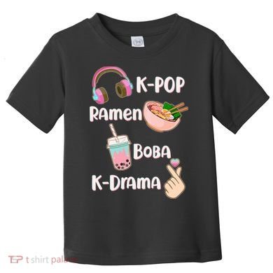 Cute K-Pop Raman Boba K-Drama Toddler T-Shirt