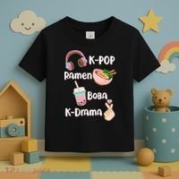 Cute K-Pop Raman Boba K-Drama Toddler T-Shirt thumb 3