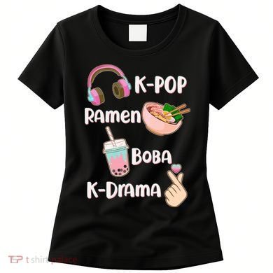 Cute K-Pop Raman Boba K-Drama Women's T-Shirt
