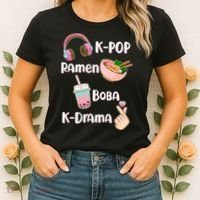 Cute K-Pop Raman Boba K-Drama Women's T-Shirt thumb 2