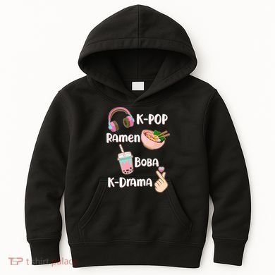 Cute K-Pop Raman Boba K-Drama Kids Hoodie