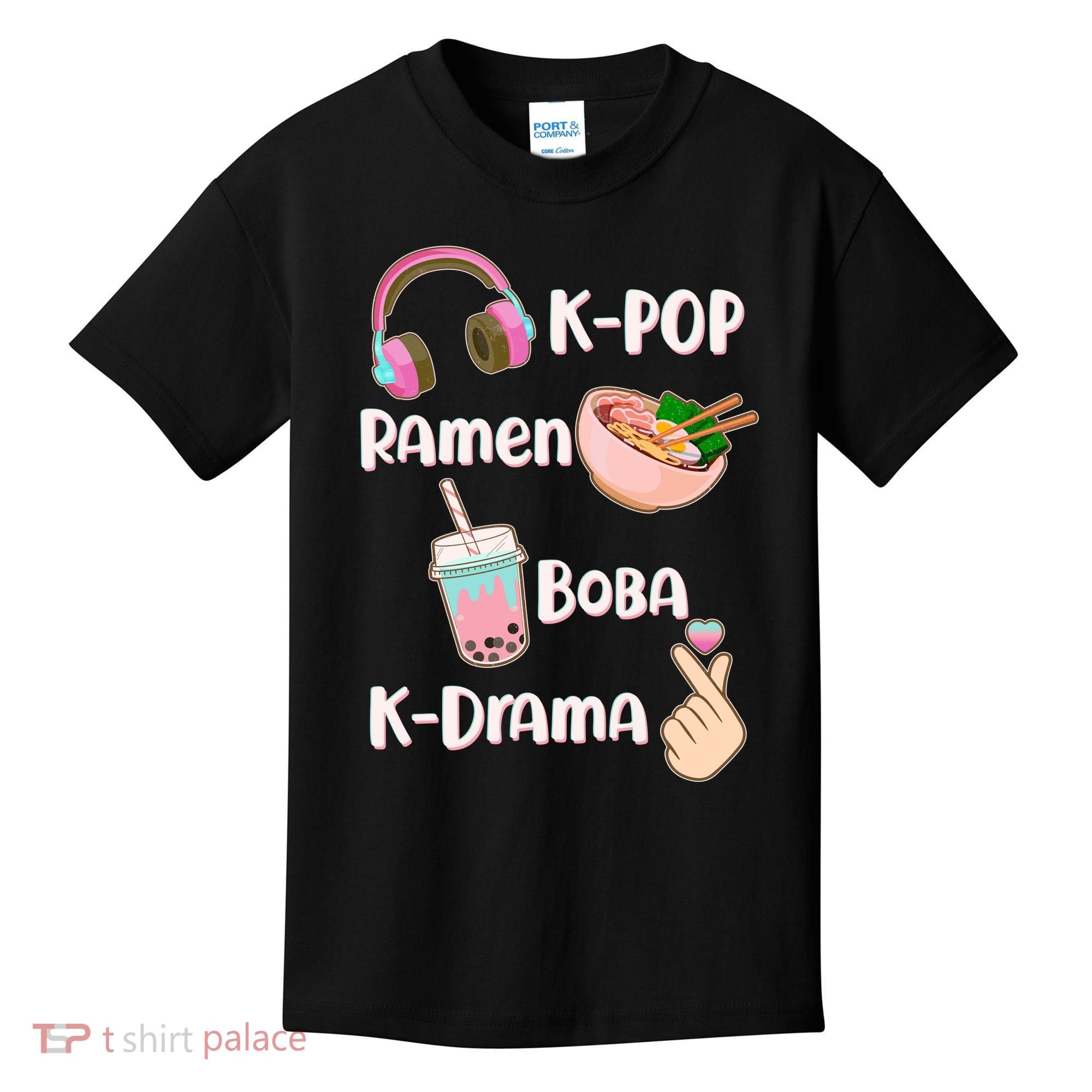 Cute K-Pop Raman Boba K-Drama Kids T-Shirt