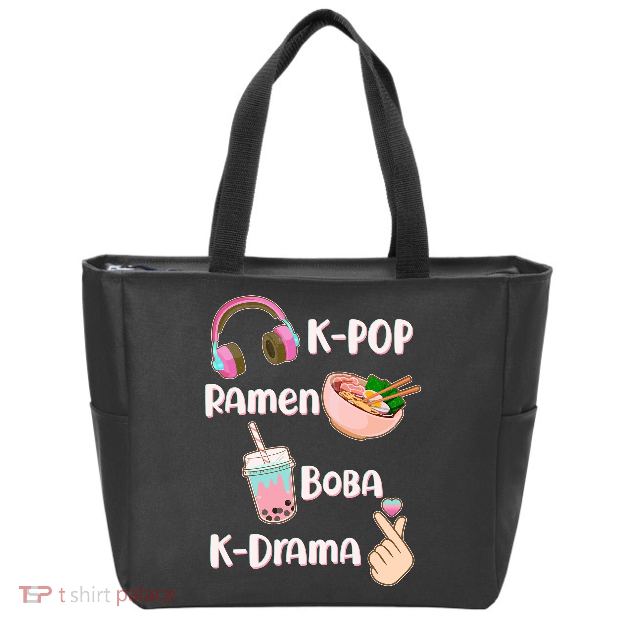 Cute K-Pop Raman Boba K-Drama Tote Bag