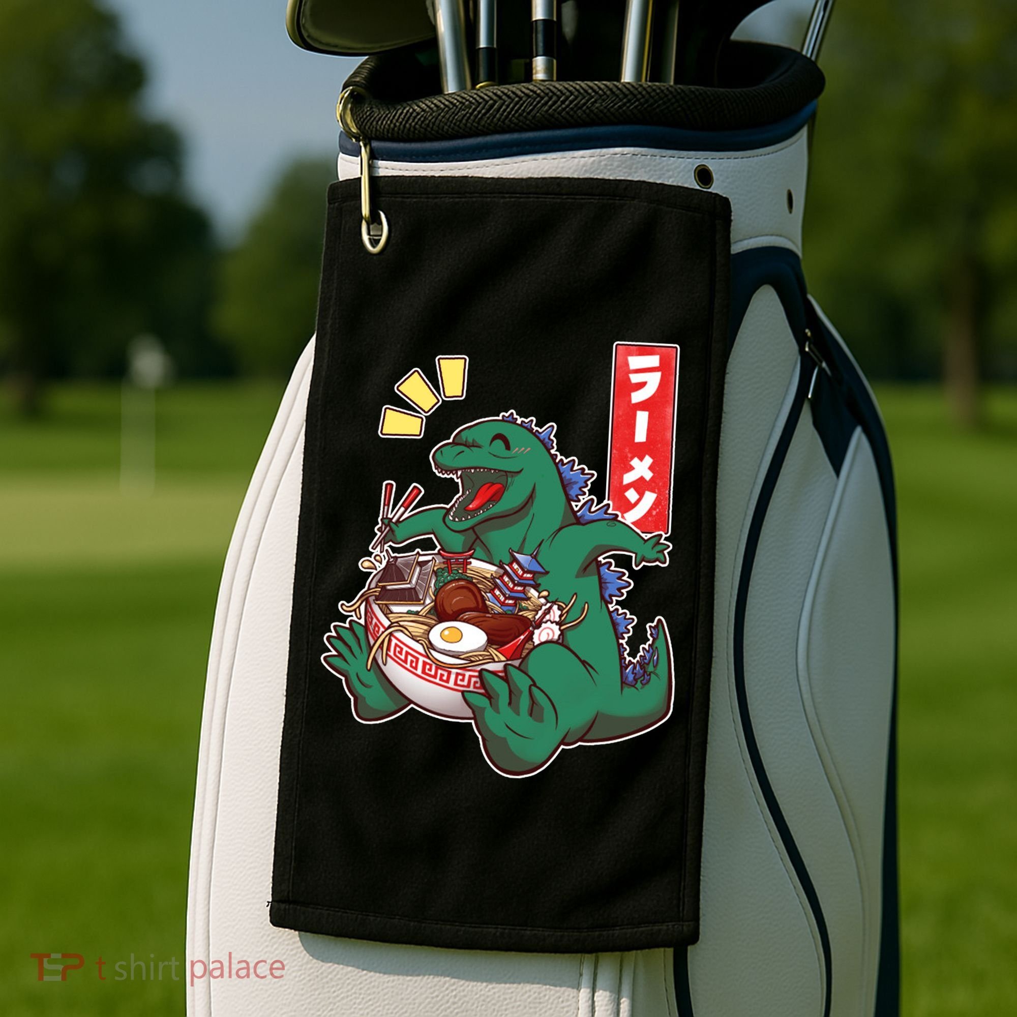 Cute Kaiju Ramen Golf Towel