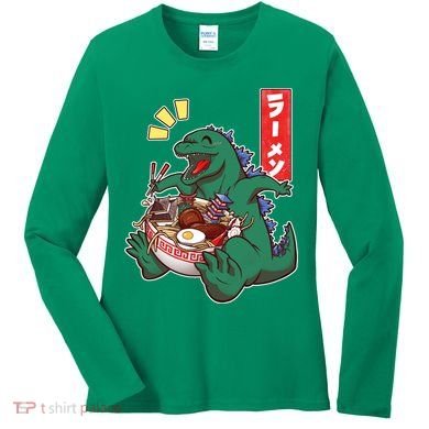 Cute Kaiju Ramen Women's Long Sleeve Shirt