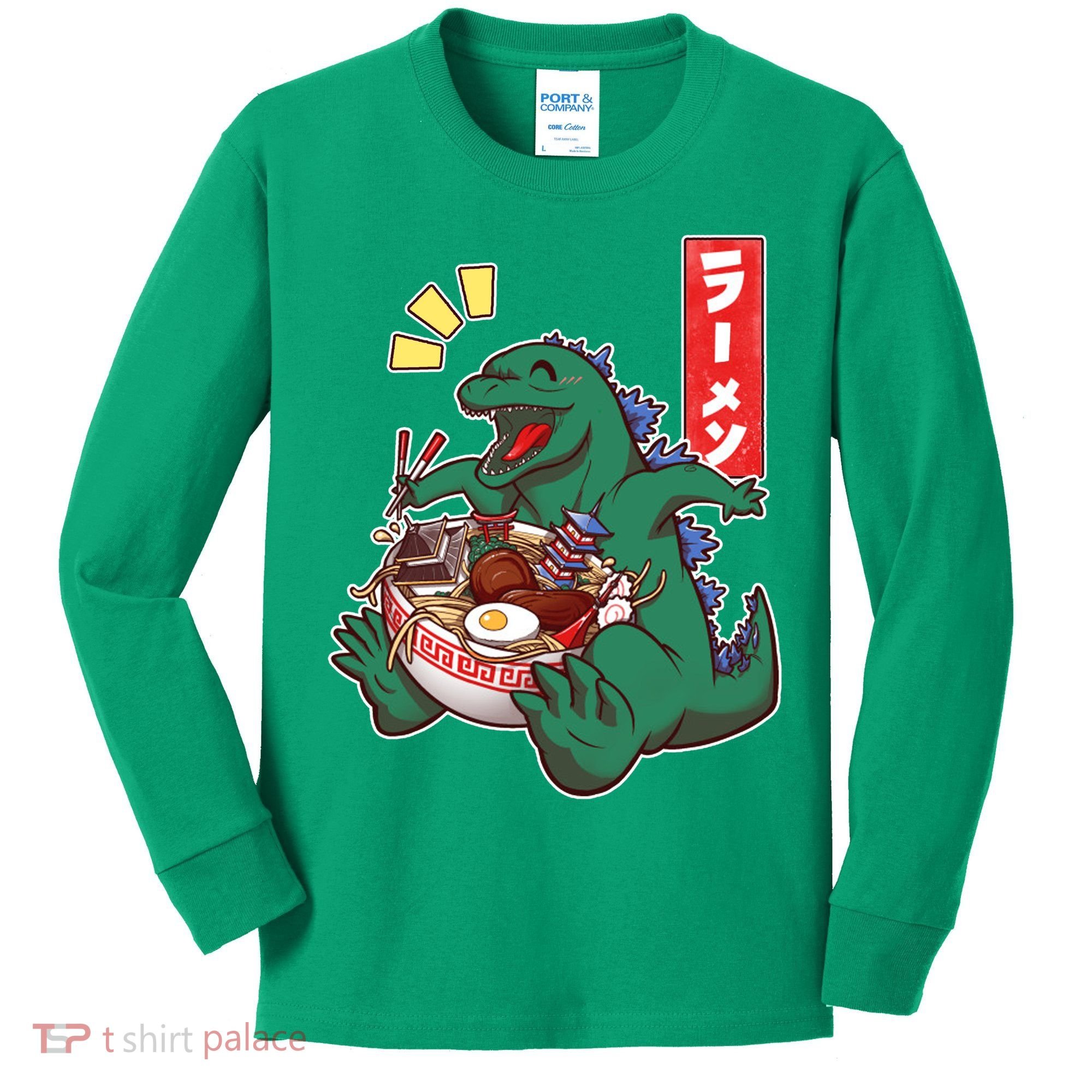 Cute Kaiju Ramen Kids Long Sleeve Shirt