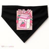 Cute Kawaii Japanese Strawberry Milk USA-Made Doggie Bandana thumb 0
