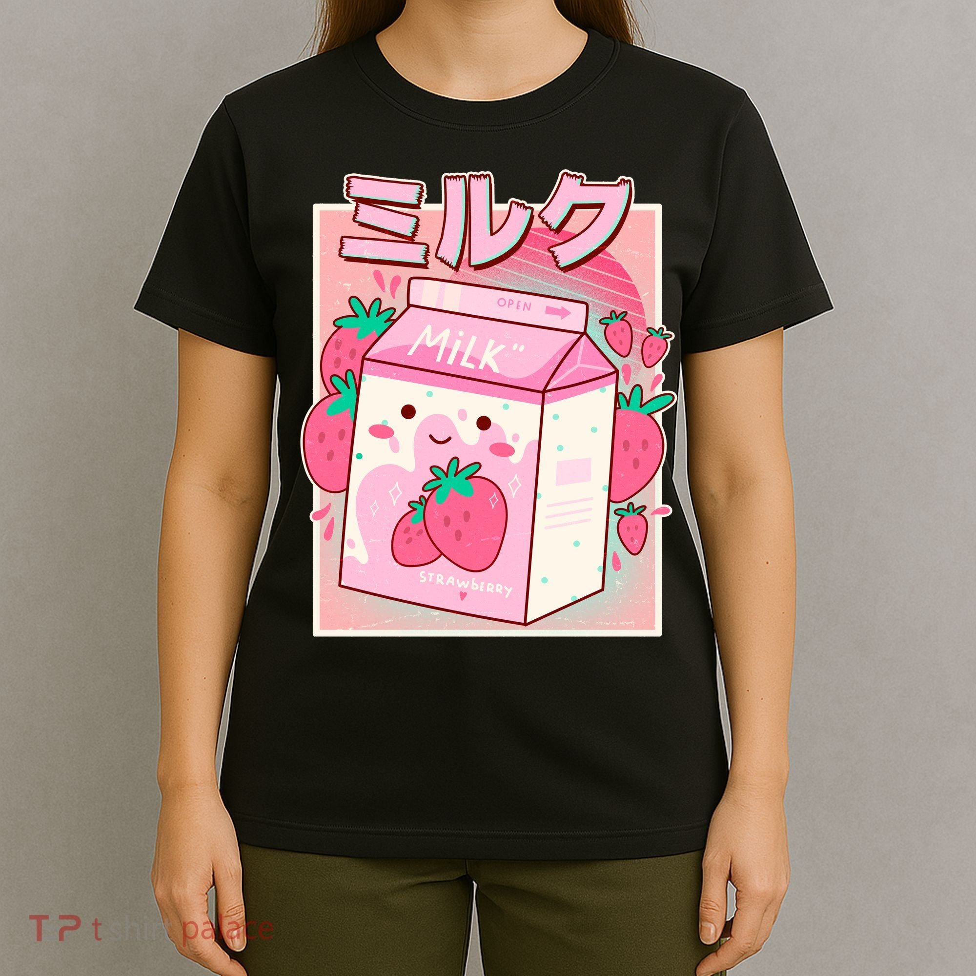 Cute Kawaii Japanese Strawberry Milk T-Shirt