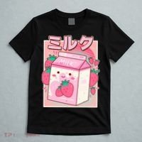 Cute Kawaii Japanese Strawberry Milk T-Shirt thumb 5
