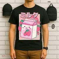 Cute Kawaii Japanese Strawberry Milk T-Shirt thumb 6