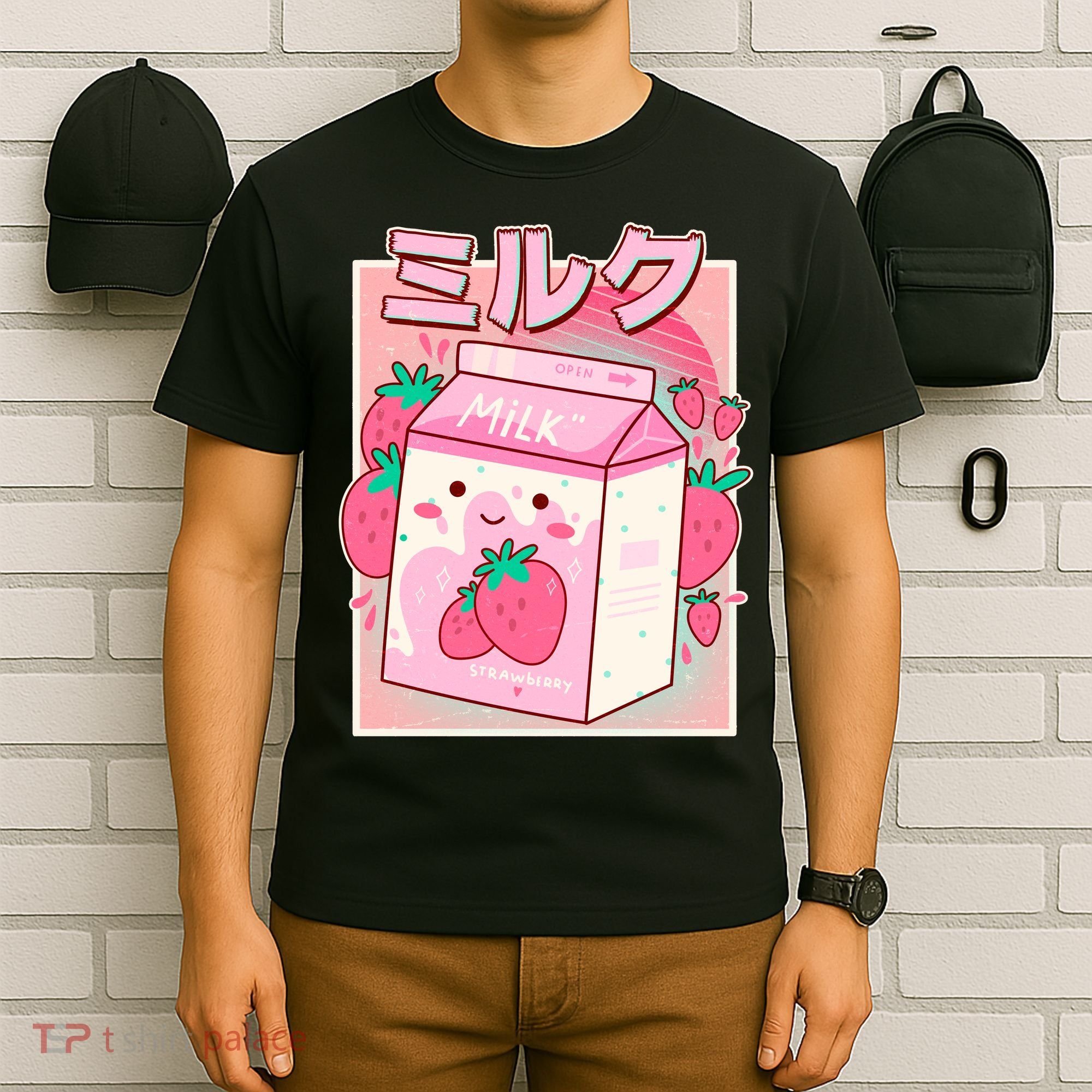 Cute Kawaii Japanese Strawberry Milk T-Shirt